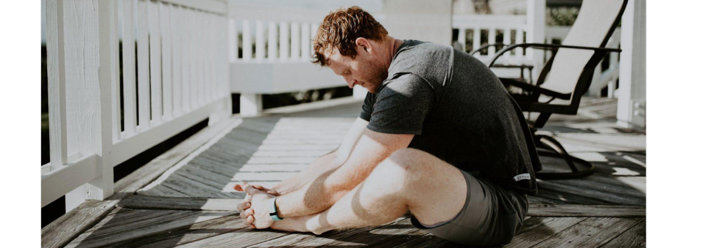 A man stretching